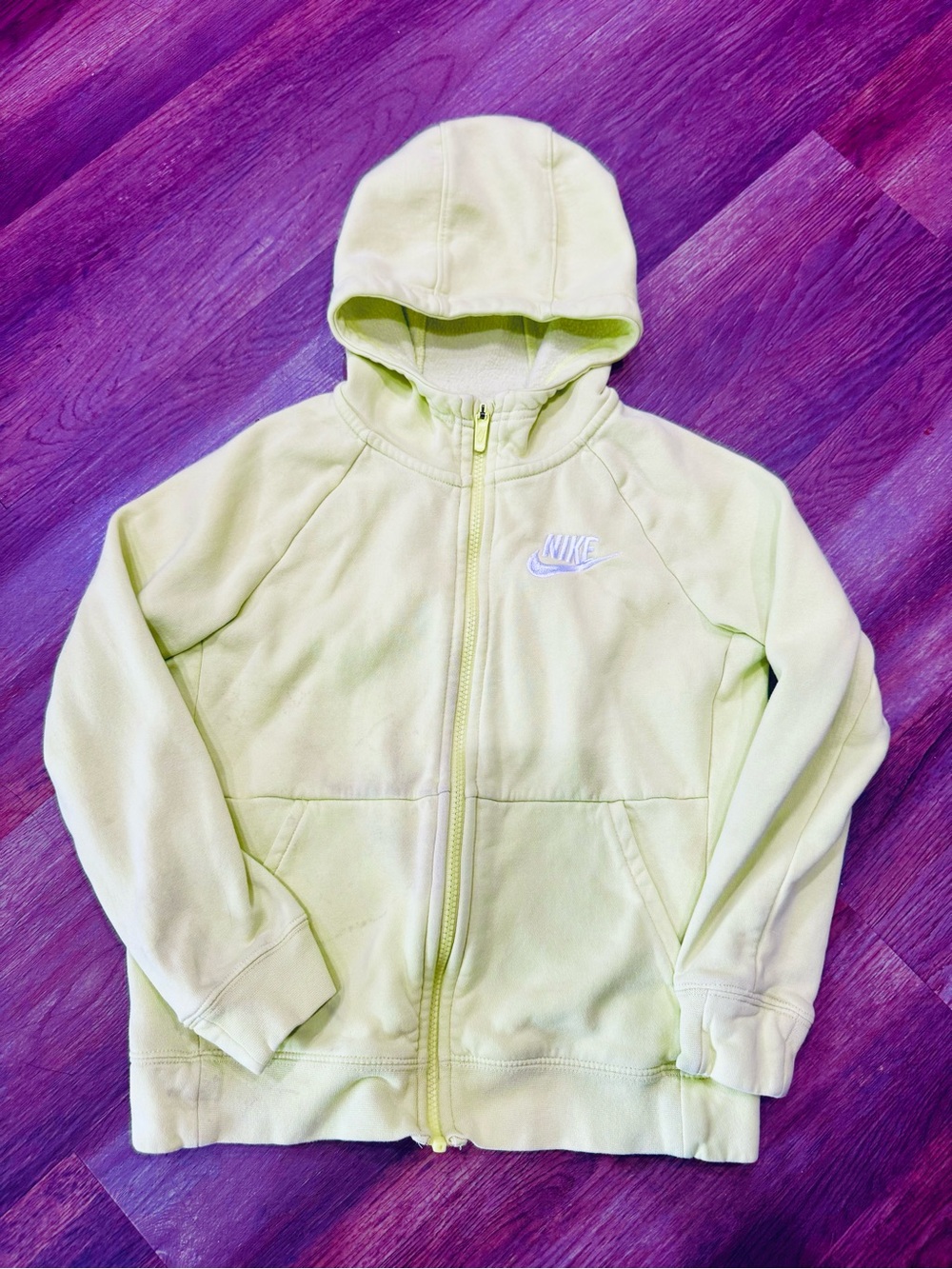 Nike zip up lime green hoodie girls